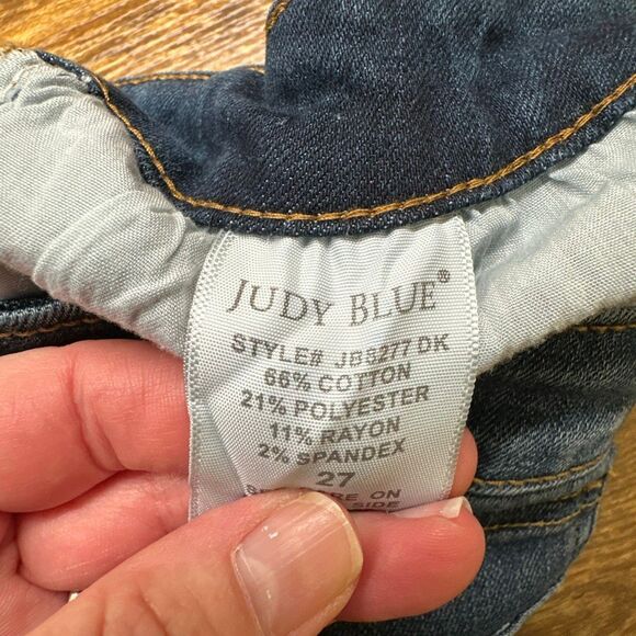 Judy Blue Jeans 27 Straight Fit Blue Stretch Medium Wash JB8277 Denim Trendy - Picture 12 of 13